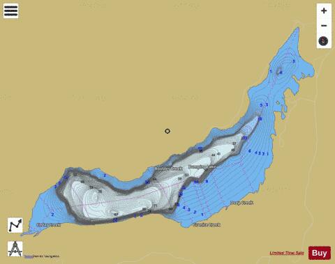 Bumping Lake depth contour Map - i-Boating App