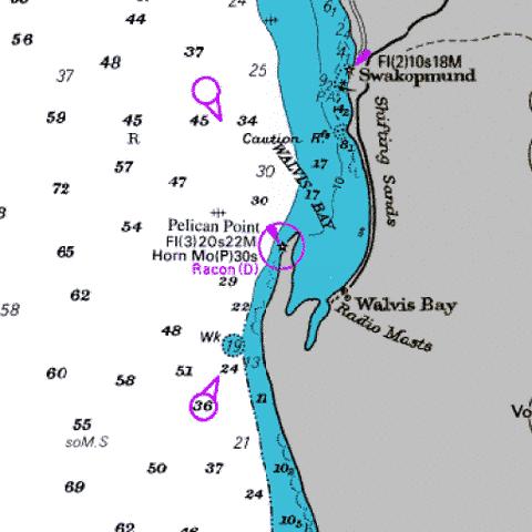 Approaches to Walvis Bay Marine Chart - Nautical Charts App