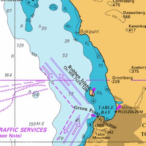 Approaches to Table Bay Marine Chart - Nautical Charts App