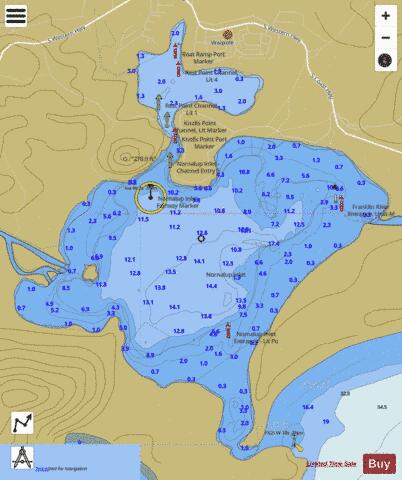 Nornalup Inlet depth contour Map - i-Boating App