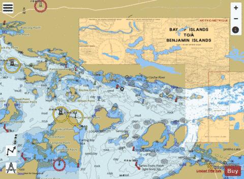 BAY OF ISLANDS TO/À BENJAMIN ISLANDS Marine Chart - Nautical Charts App