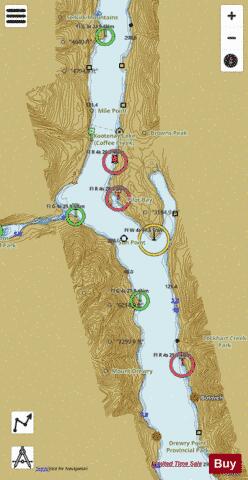KOOTENAY LAKE RHINOCEROS POINT TO RIONDEL Marine Chart - Nautical Charts App
