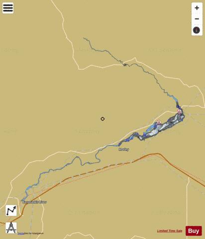 Ghost Reservoir depth contour Map - i-Boating App