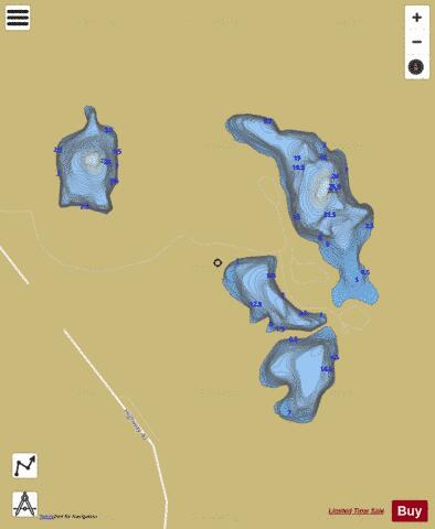 Pierre Greys Lakes depth contour Map - i-Boating App