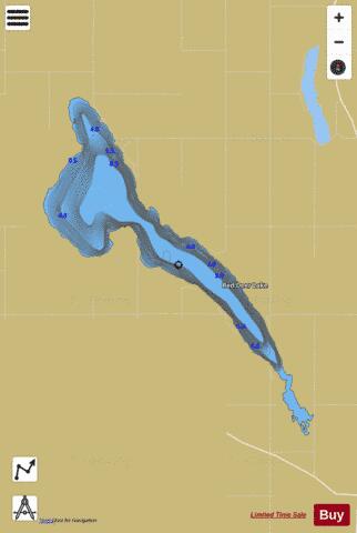 Red Deer Lake depth contour Map - i-Boating App