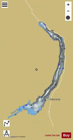 Spray Lakes Reservoir depth contour Map - i-Boating App