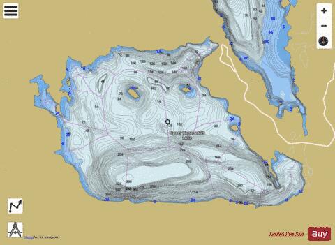 Upper Kananaskis Lake depth contour Map - i-Boating App
