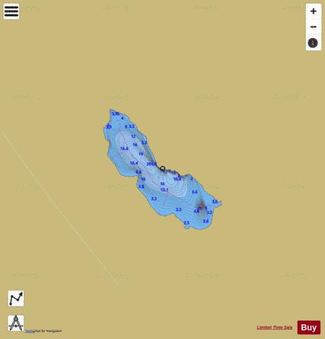 Shoal Lakes #2 depth contour Map - i-Boating App