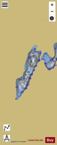 Le Moray Lakes #1 depth contour Map - i-Boating App