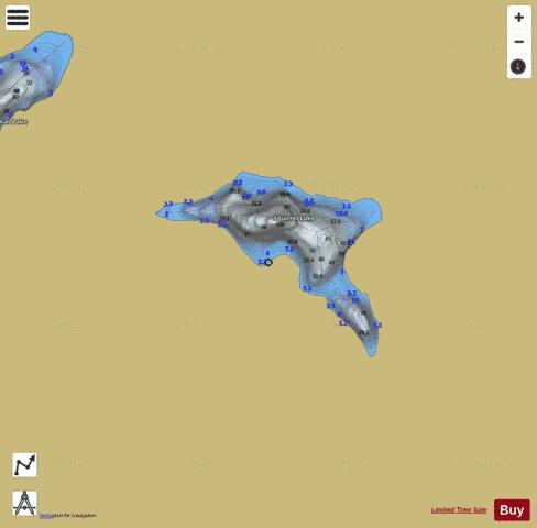 Squirrel Lake depth contour Map - i-Boating App