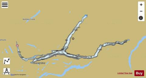 Quesnel Lake depth contour Map - i-Boating App