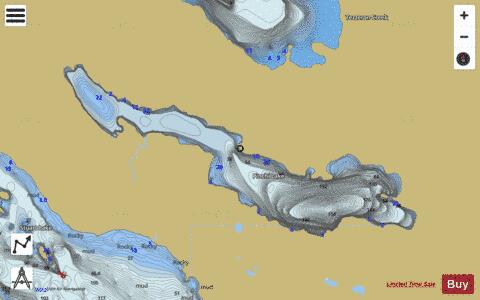 Pinchi Lake depth contour Map - i-Boating App