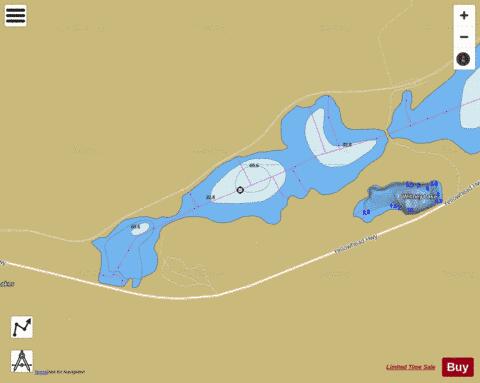 Yellowhead Lake depth contour Map - i-Boating App