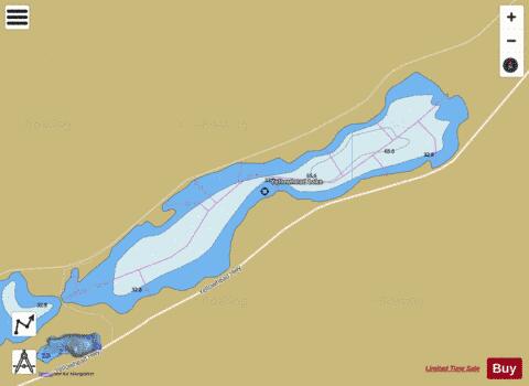 Yellowhead Lake depth contour Map - i-Boating App