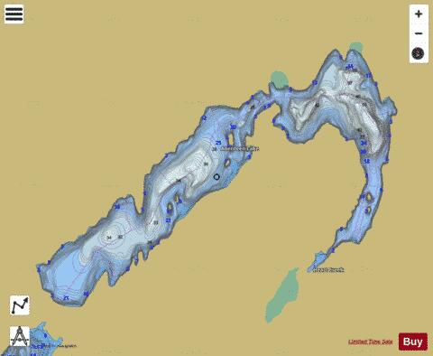 Aberdeen Lake depth contour Map - i-Boating App