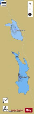 Abrams Lake depth contour Map - i-Boating App