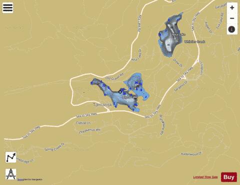 Alpha Lake depth contour Map - i-Boating App