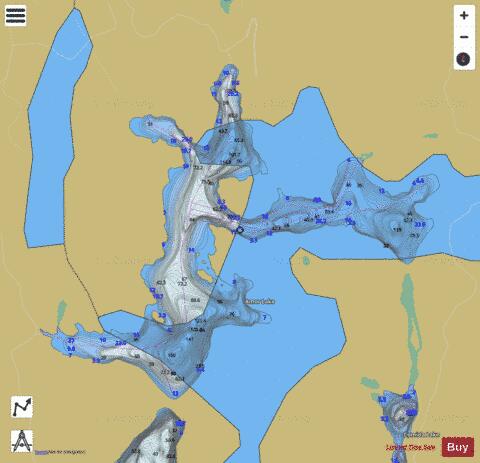 Amor Lake depth contour Map - i-Boating App