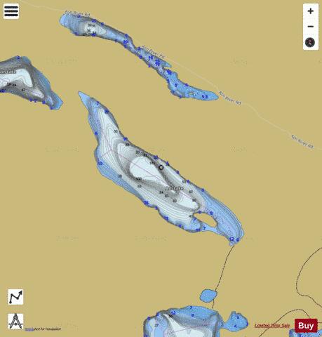 Ash Lake depth contour Map - i-Boating App