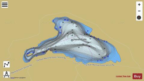 Beavertail Lake depth contour Map - i-Boating App