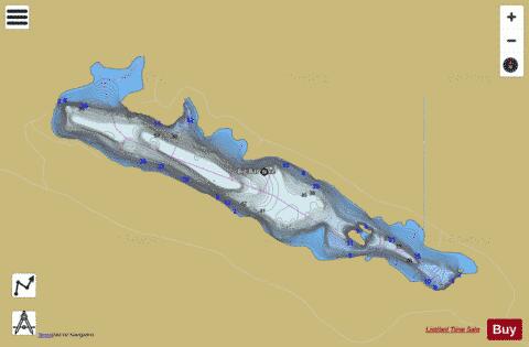 Big Bar Lake depth contour Map - i-Boating App