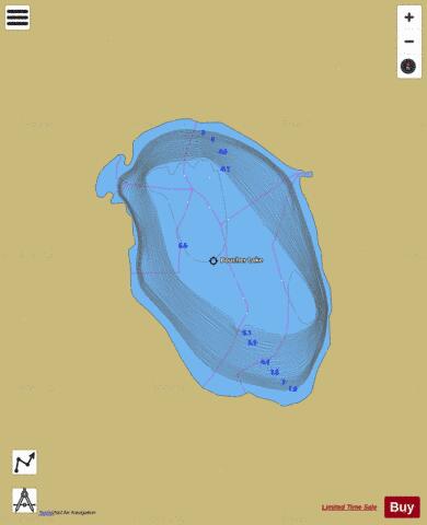 Boucher Lake depth contour Map - i-Boating App