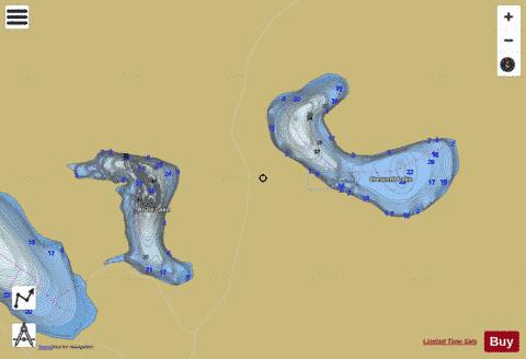 Brule Lake + Crescent Lake depth contour Map - i-Boating App