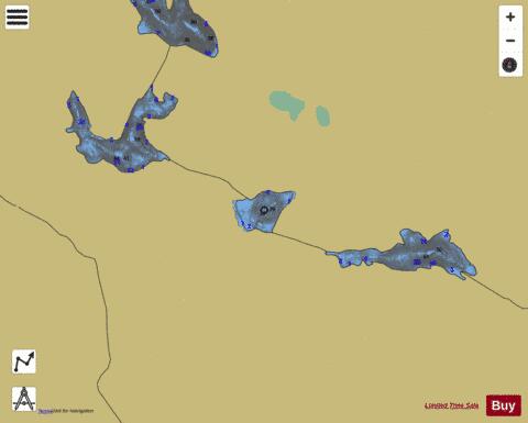 Calvert Island Lake #2 depth contour Map - i-Boating App