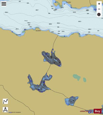 Calvert Island Lake #4 depth contour Map - i-Boating App