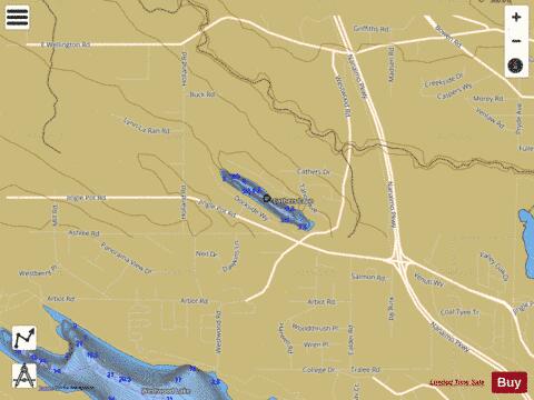Cathers Lake depth contour Map - i-Boating App
