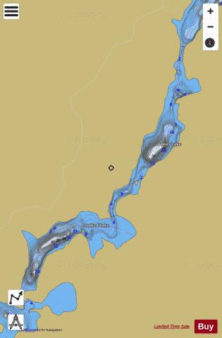 Crooked Lake + Deer Lake depth contour Map - i-Boating App