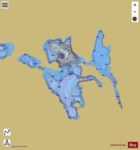 Dahl Lake depth contour Map - i-Boating App