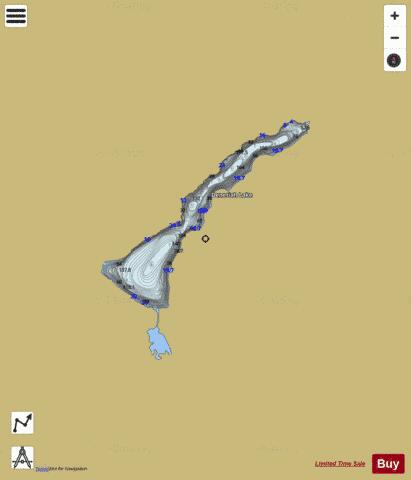 Denetiah Lake depth contour Map - i-Boating App