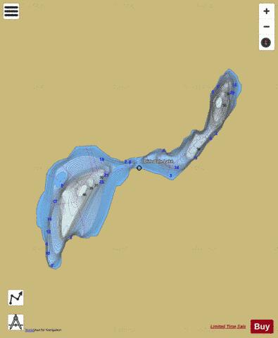 Dimsdale Lake depth contour Map - i-Boating App
