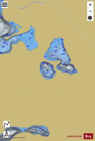Dina Lakes (#7) depth contour Map - i-Boating App