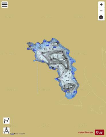 Doran Lake depth contour Map - i-Boating App