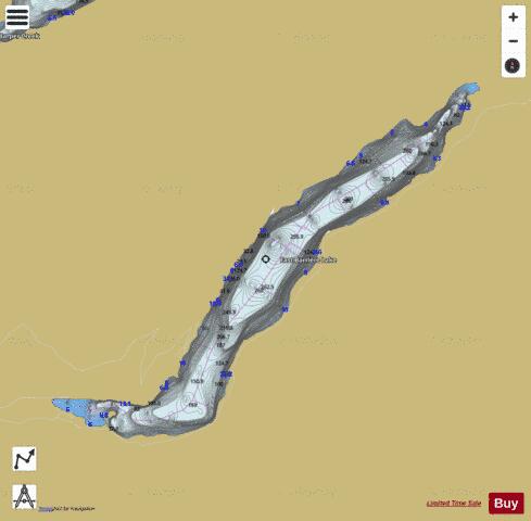 East Barriere Lake depth contour Map - i-Boating App