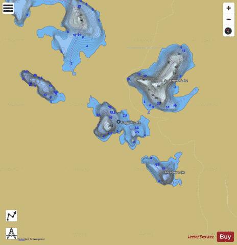 Flapjack Lake depth contour Map - i-Boating App