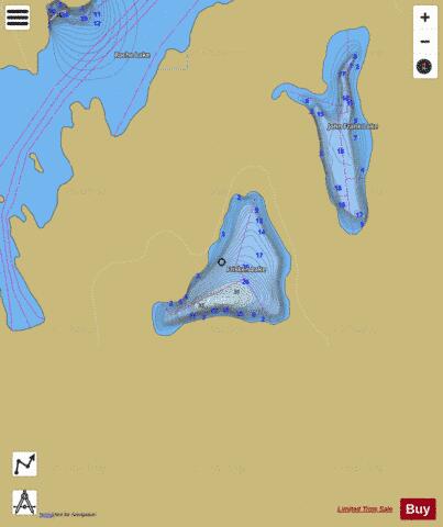 Frisken Lake depth contour Map - i-Boating App