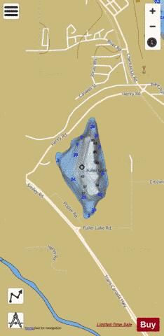 Fullers Lake depth contour Map - i-Boating App