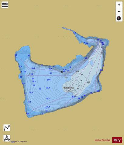 Gatcho Lake depth contour Map - i-Boating App
