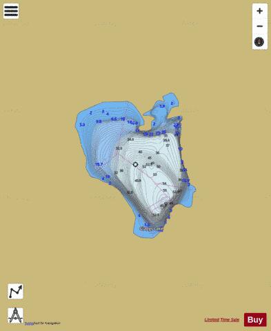 Gladys Lake depth contour Map - i-Boating App