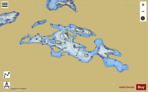 Grassham Lake depth contour Map - i-Boating App