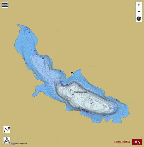 Gustafsen Lake depth contour Map - i-Boating App