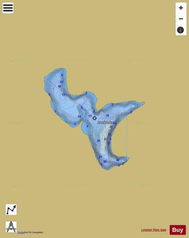 Hawk Lake depth contour Map - i-Boating App