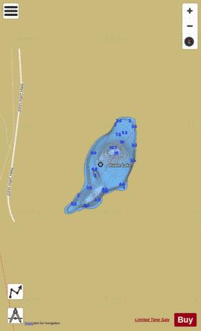 Huble Lake depth contour Map - i-Boating App