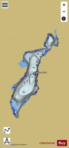 Kakwa Lake depth contour Map - i-Boating App