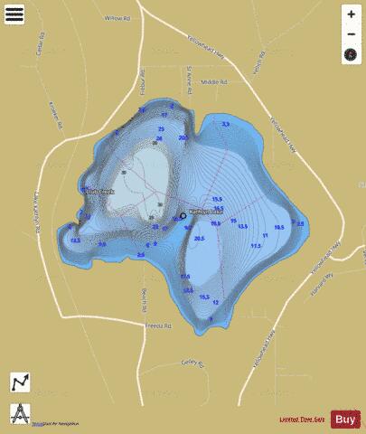 Kathlyn Lake depth contour Map - i-Boating App