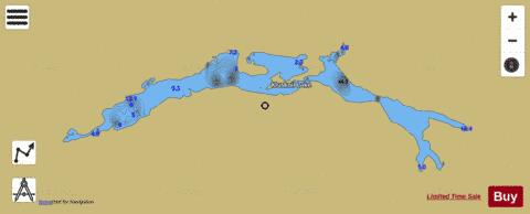 Kluskoil Lake depth contour Map - i-Boating App
