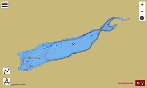Middle Kluskus Lake depth contour Map - i-Boating App